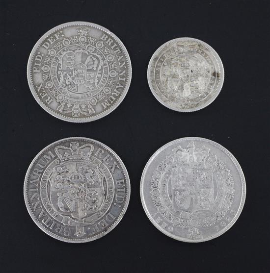 George III and George IV silver coinage,